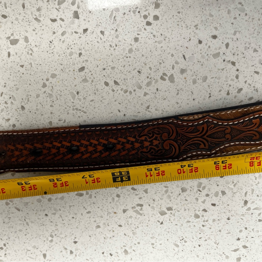 Ariat Brown Leather Belt, cowboy cowgirl rodeo - Picture 7 of 7